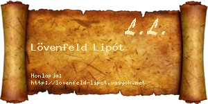 Lövenfeld Lipót névjegykártya